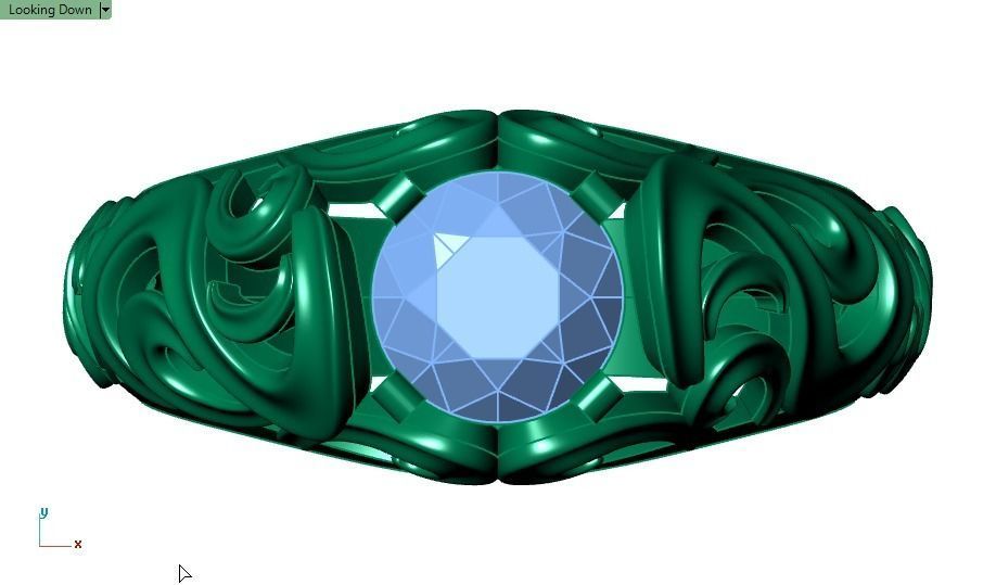 solitaire ring  3D print model_17