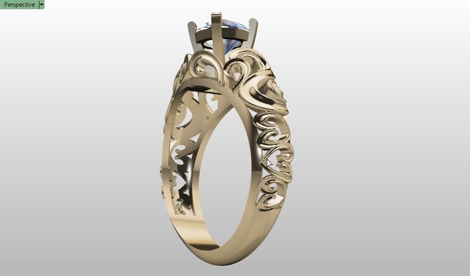 solitaire ring  3D print model_10