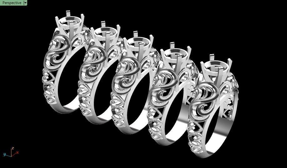 solitaire ring  3D print model_14