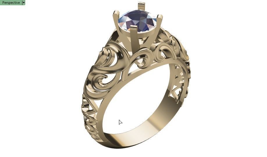 solitaire ring  3D print model_8