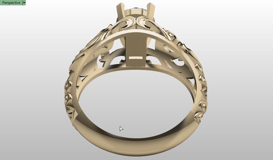solitaire ring  3D print model_9