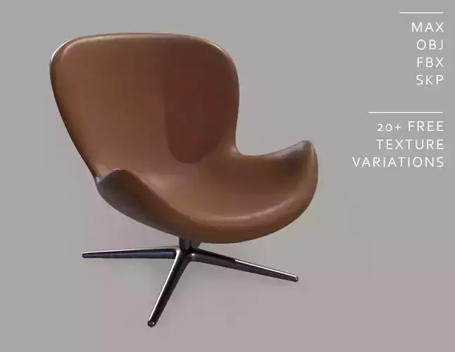 Spinning Relaxing Modern Office Armchair - A008 3D model