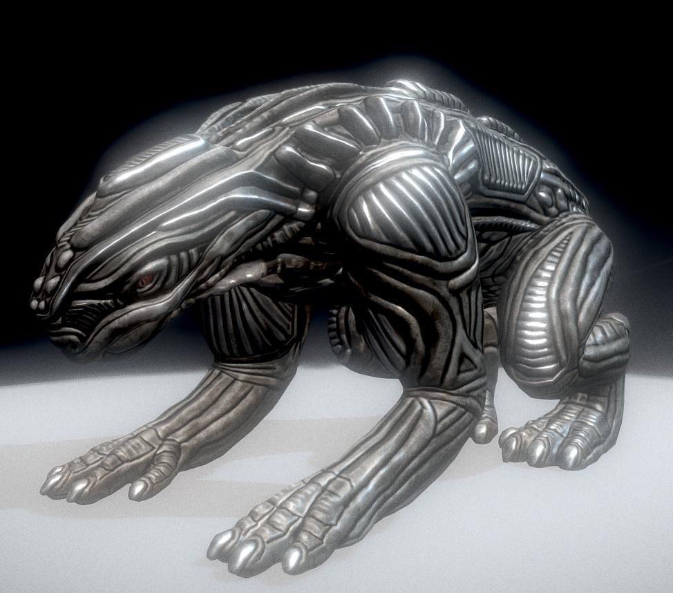 Alien Animal Rigged and Animated Low-poly 3D model_3