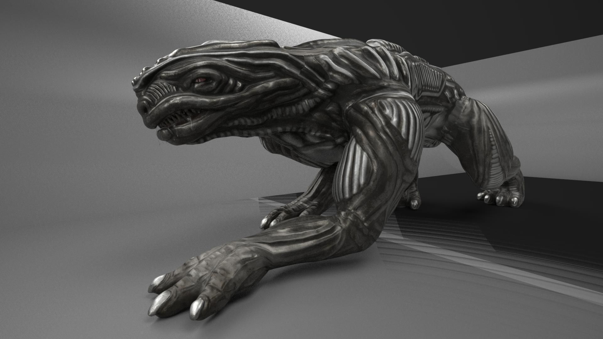 Alien Animal Rigged and Animated Low-poly 3D model_5