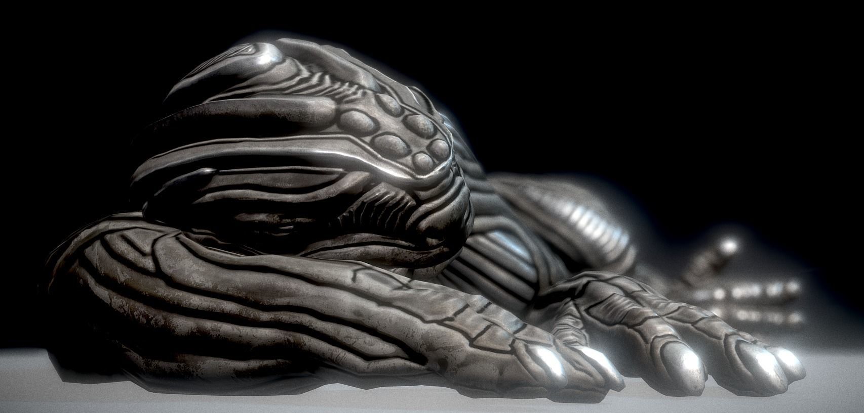 Alien Animal Rigged and Animated Low-poly 3D model_9