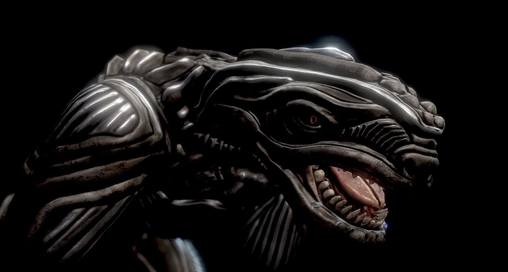 Alien Animal Rigged and Animated Low-poly 3D model_11