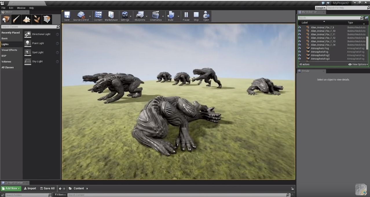 Alien Animal Rigged and Animated Low-poly 3D model_13