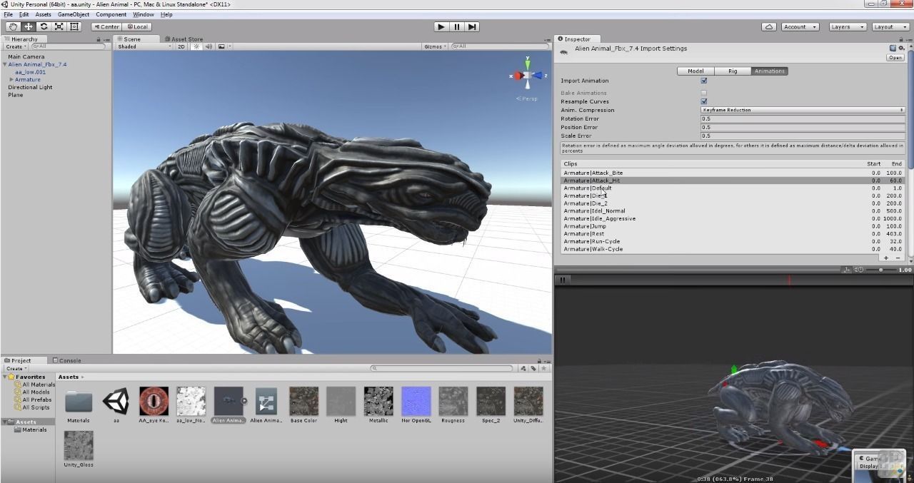 Alien Animal Rigged and Animated Low-poly 3D model_16