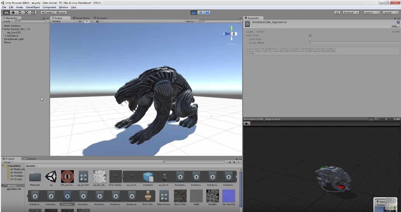Alien Animal Rigged and Animated Low-poly 3D model_15