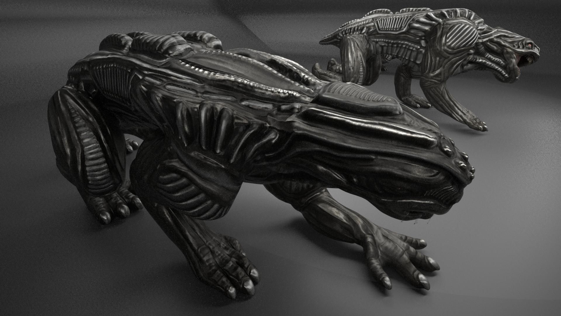 Alien Animal Rigged and Animated Low-poly 3D model_7
