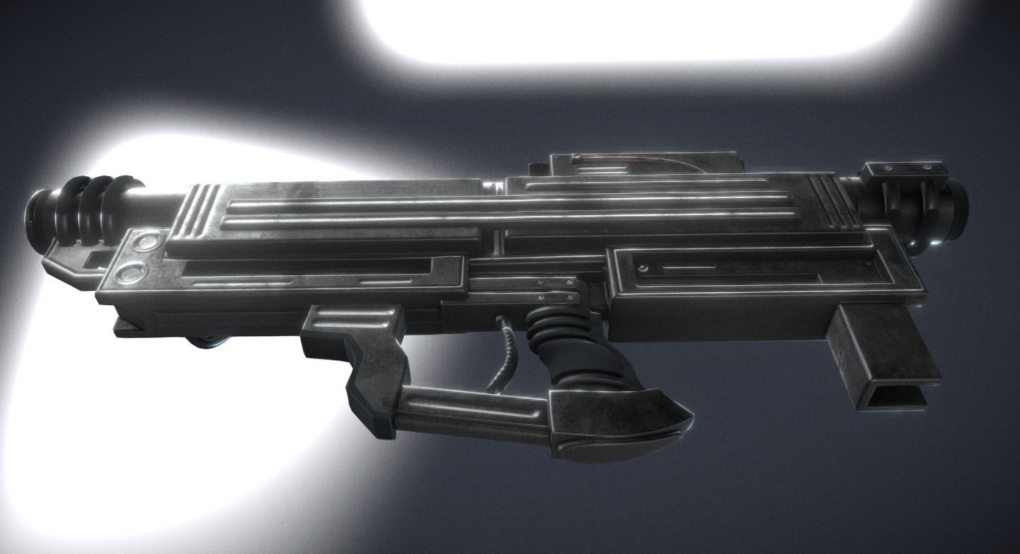 Heavy Blaster Gun Low-poly 3D model_18
