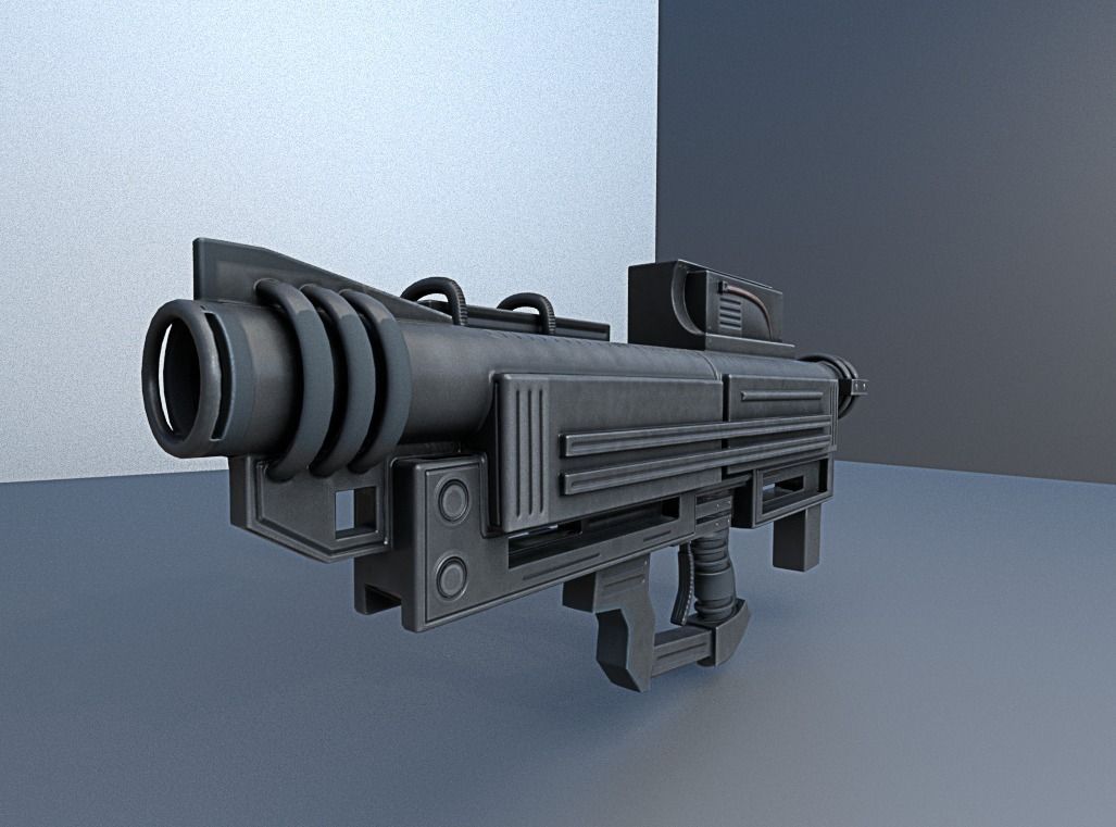 Heavy Blaster Gun Low-poly 3D model_22