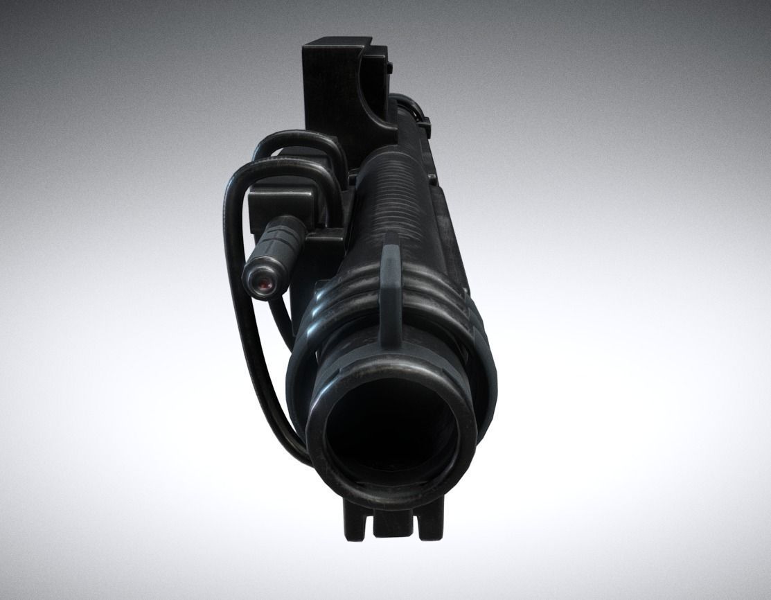 Heavy Blaster Gun Low-poly 3D model_8