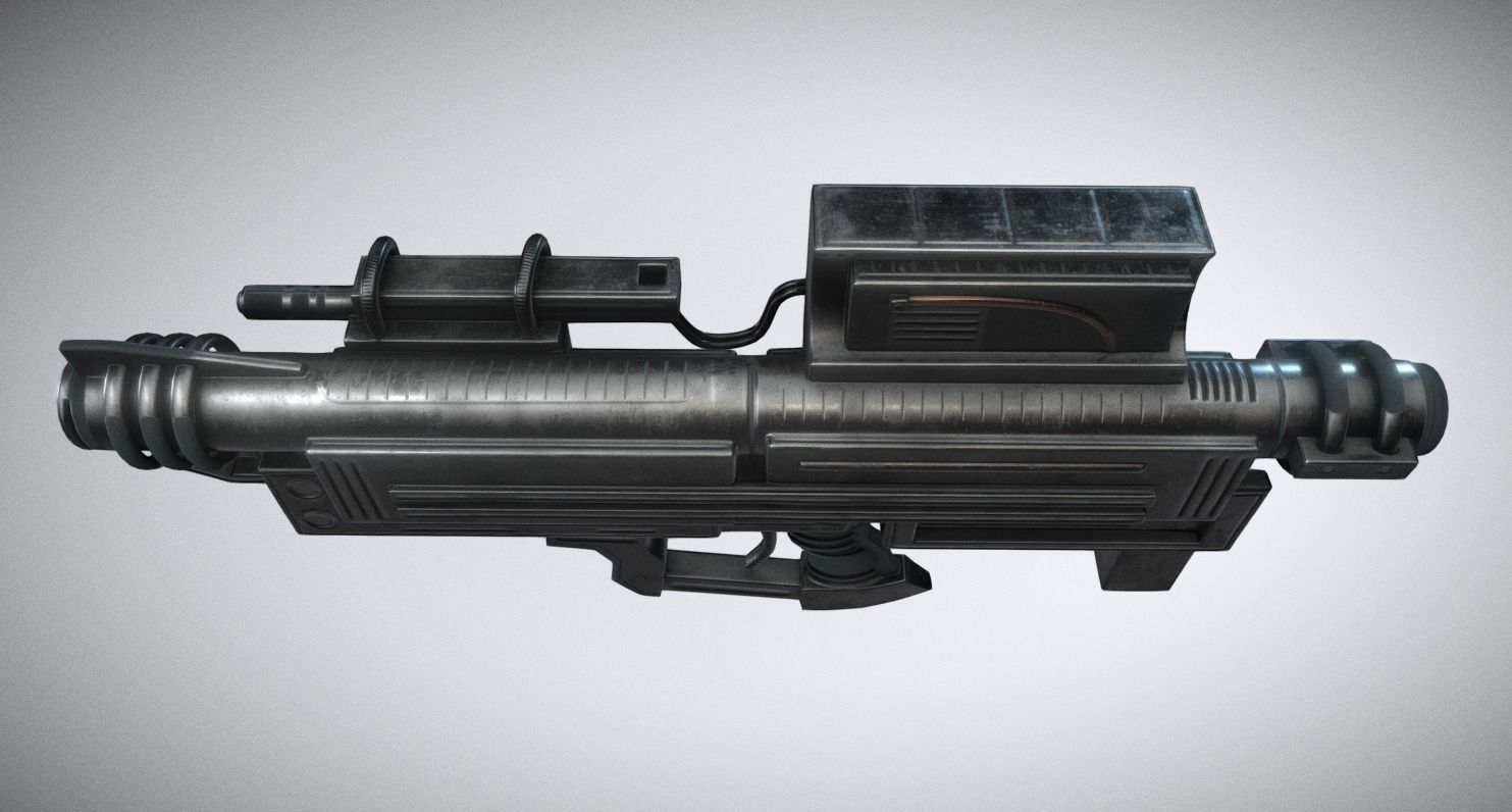 Heavy Blaster Gun Low-poly 3D model_6
