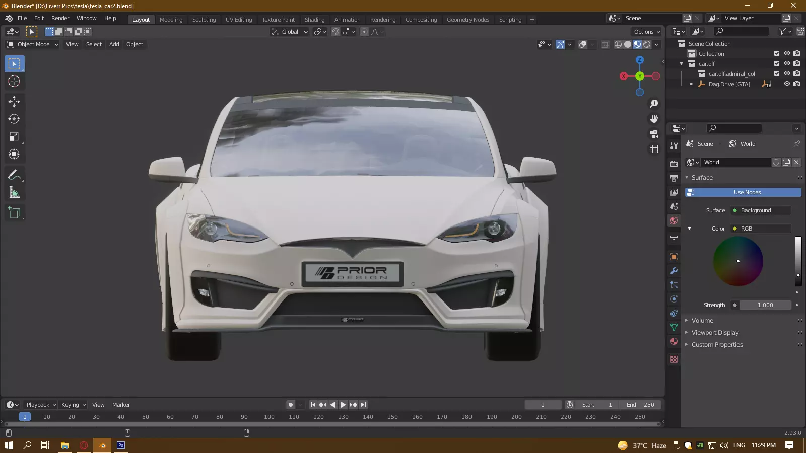 Tesla Model 3 car in software Free 3D model