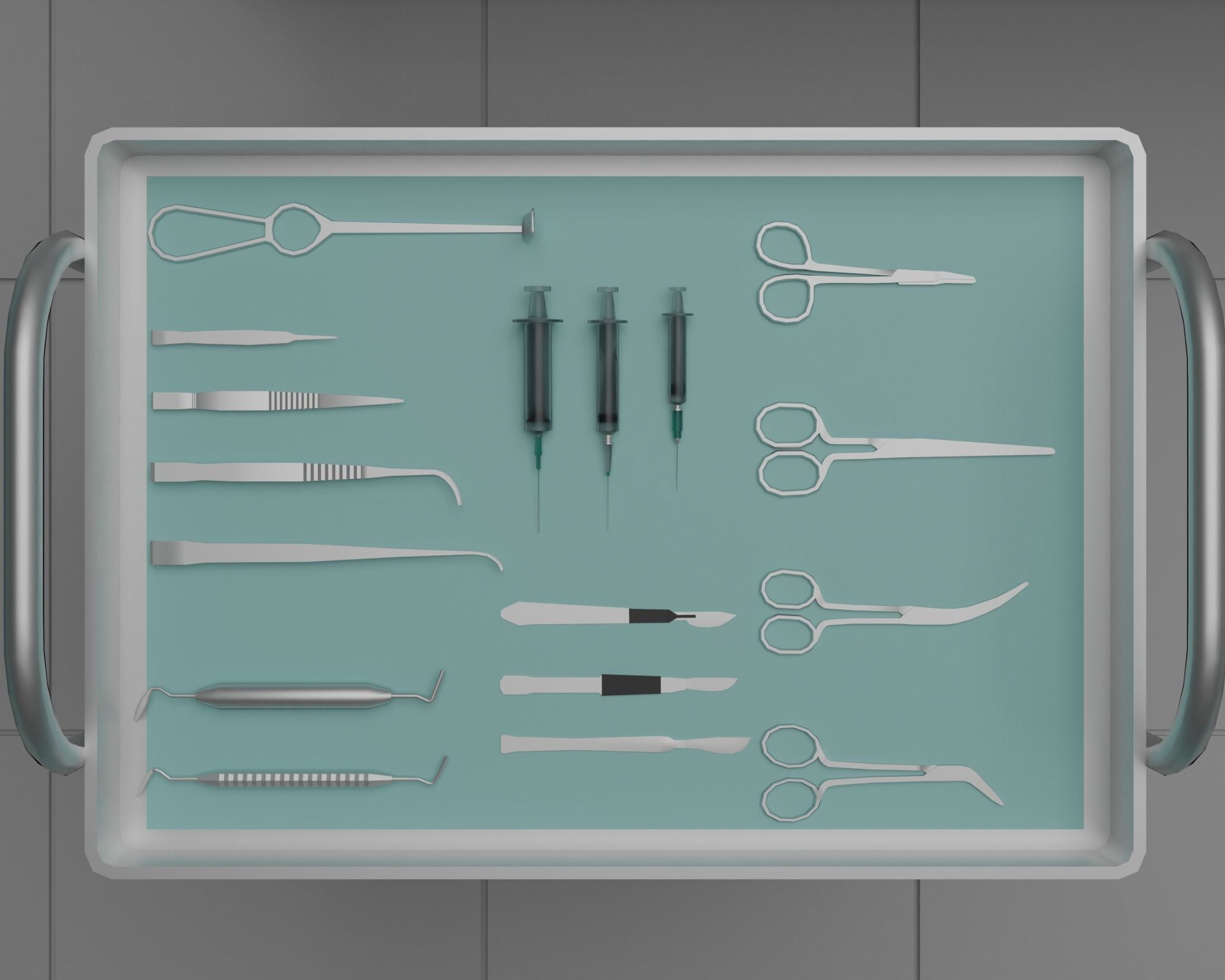 Morgue brain on tray Low-poly 3D model_11