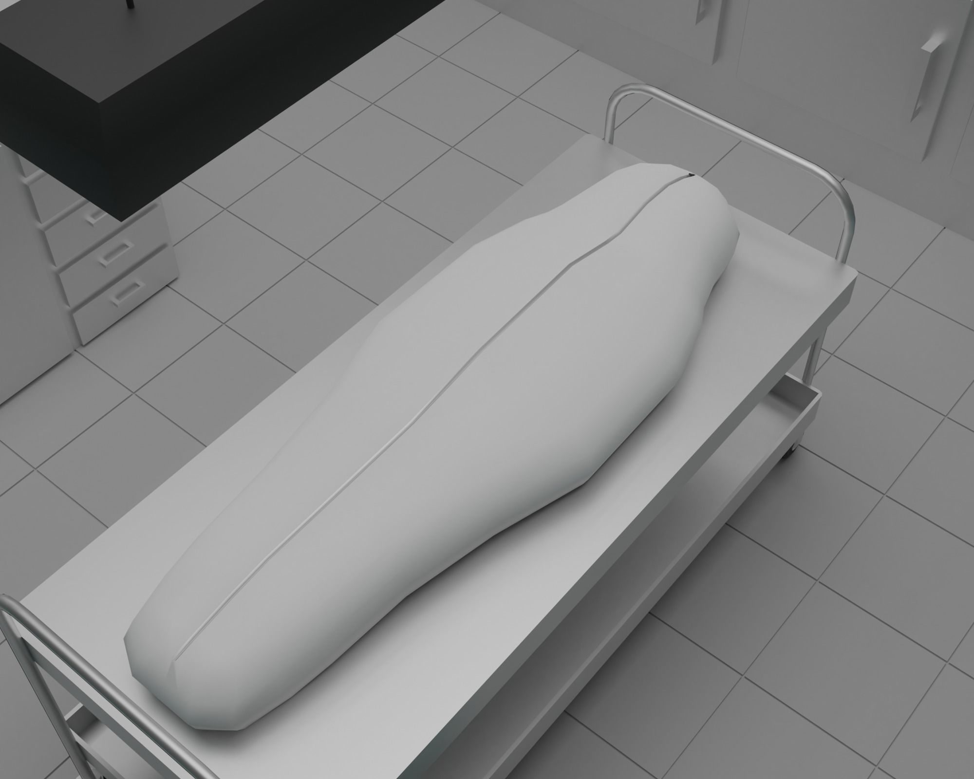 Morgue brain on tray Low-poly 3D model_10