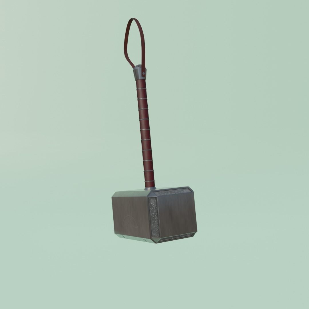 Mjolnir Thor Hammer 3D Model low poly Free low-poly 3D model_6