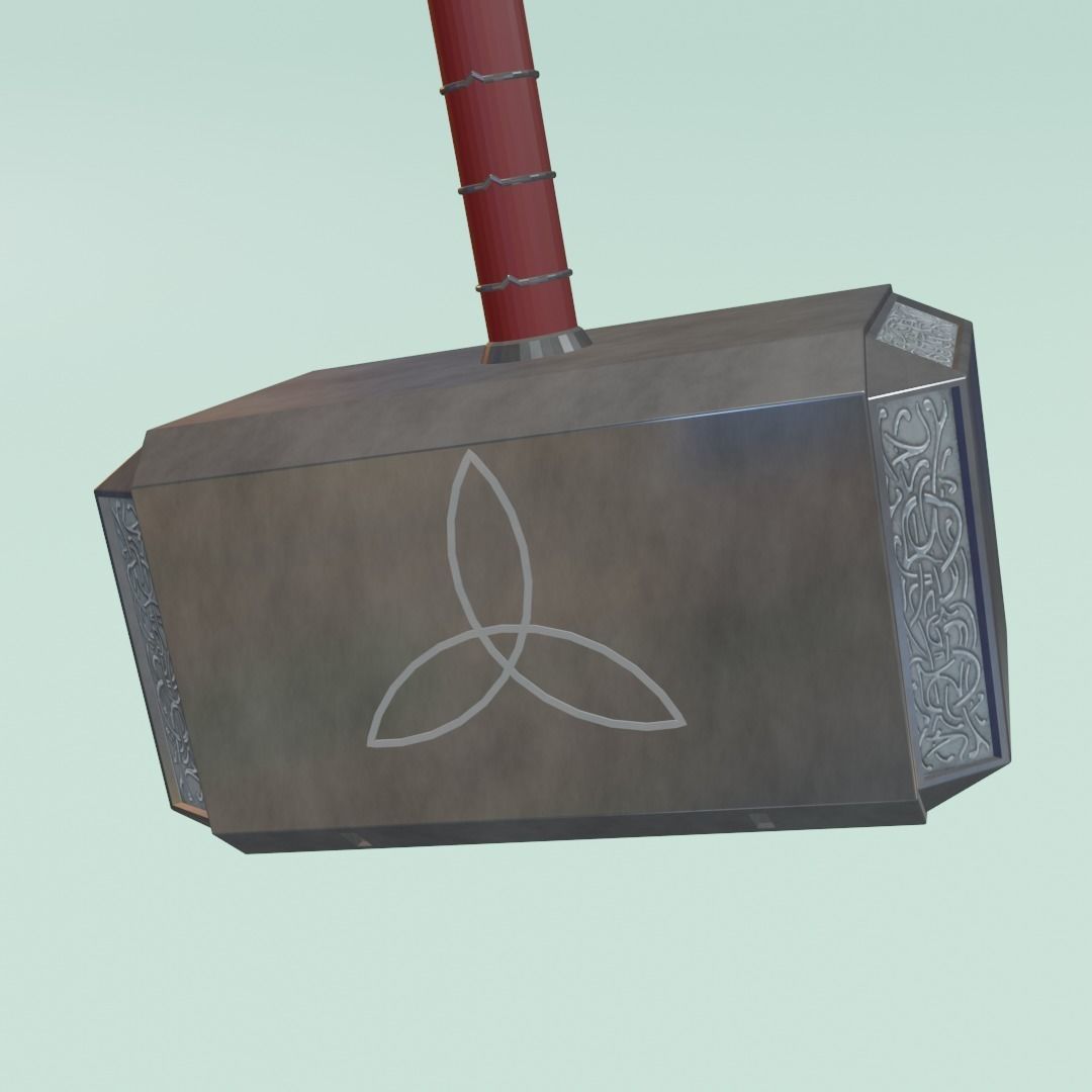 Mjolnir Thor Hammer 3D Model low poly Free low-poly 3D model_1