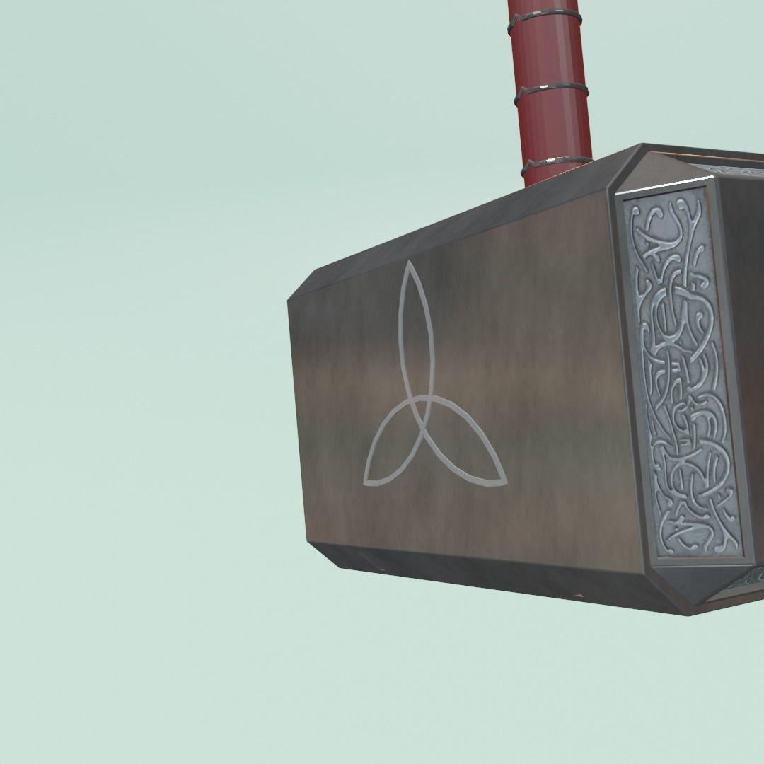 Mjolnir Thor Hammer 3D Model low poly Free low-poly 3D model_4