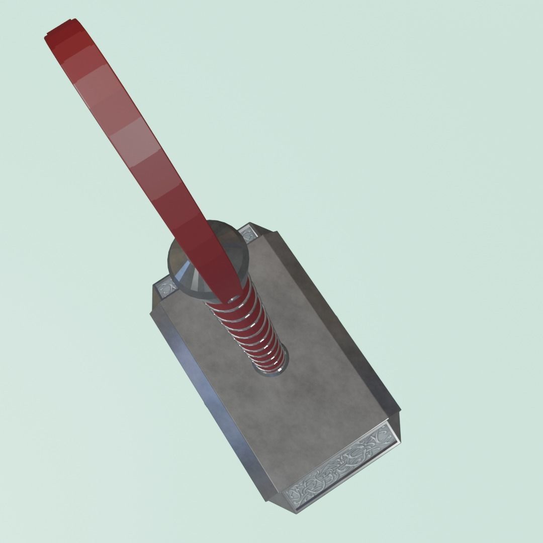 Mjolnir Thor Hammer 3D Model low poly Free low-poly 3D model_5