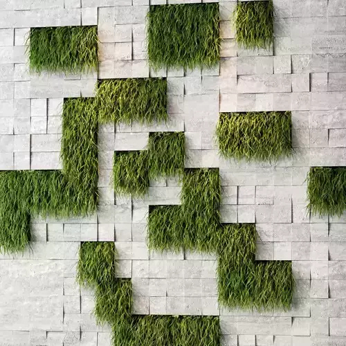 Vertical Plant Stone Wall 3D model
