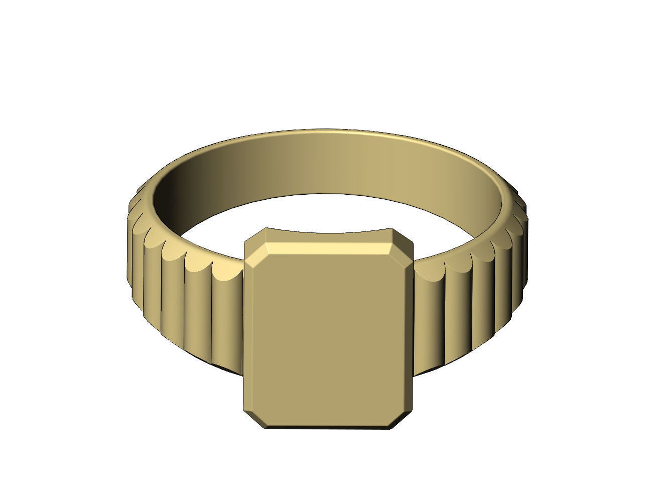 Watch link rectangular tag signet ring US sizes 6to11 3D print model_8
