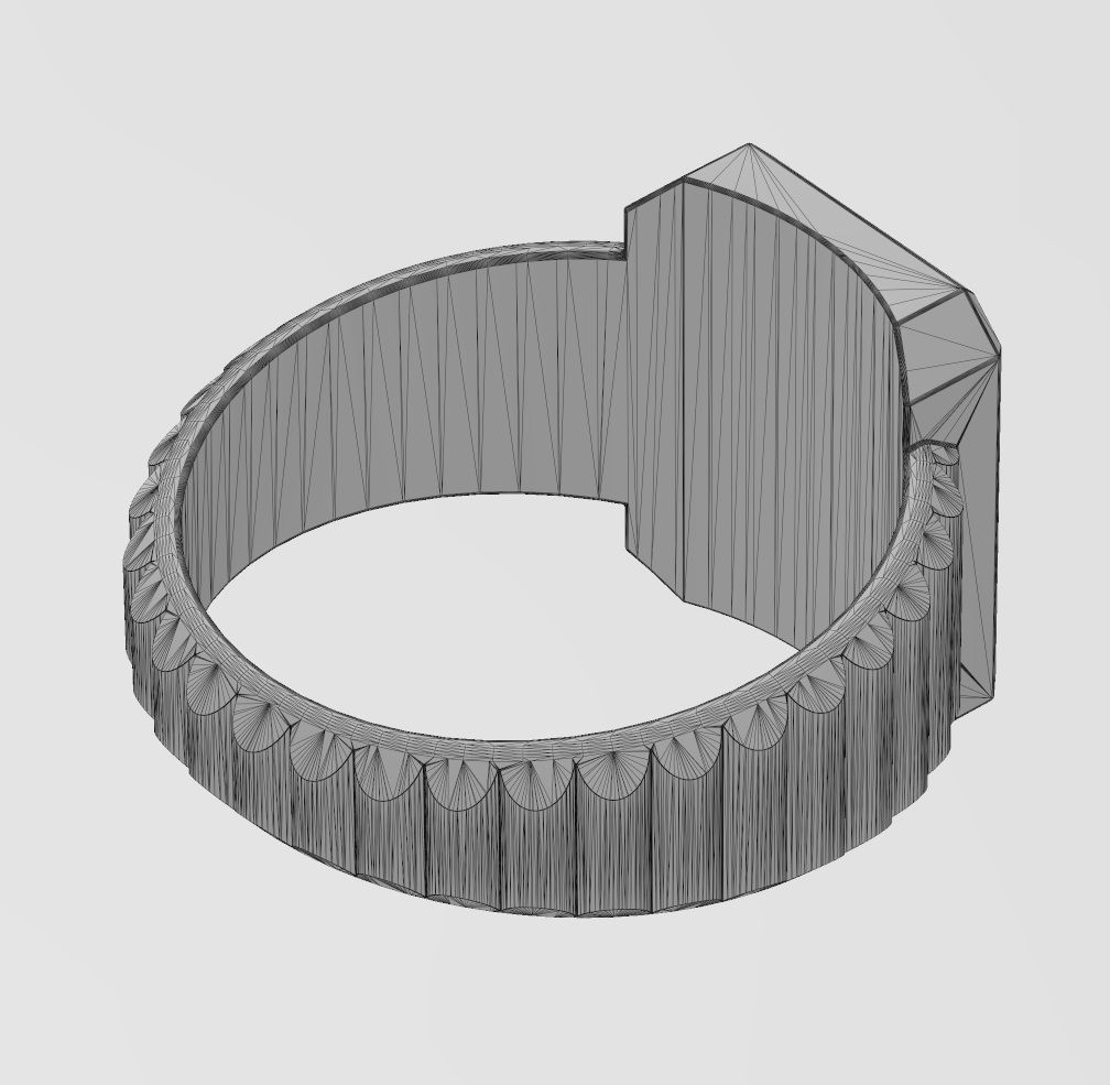 Watch link rectangular tag signet ring US sizes 6to11 3D print model_13