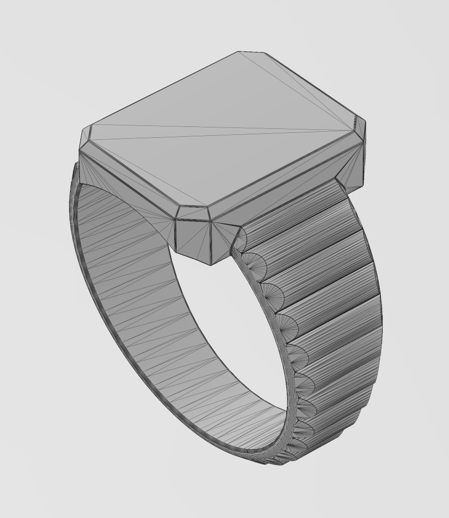 Watch link rectangular tag signet ring US sizes 6to11 3D print model_12