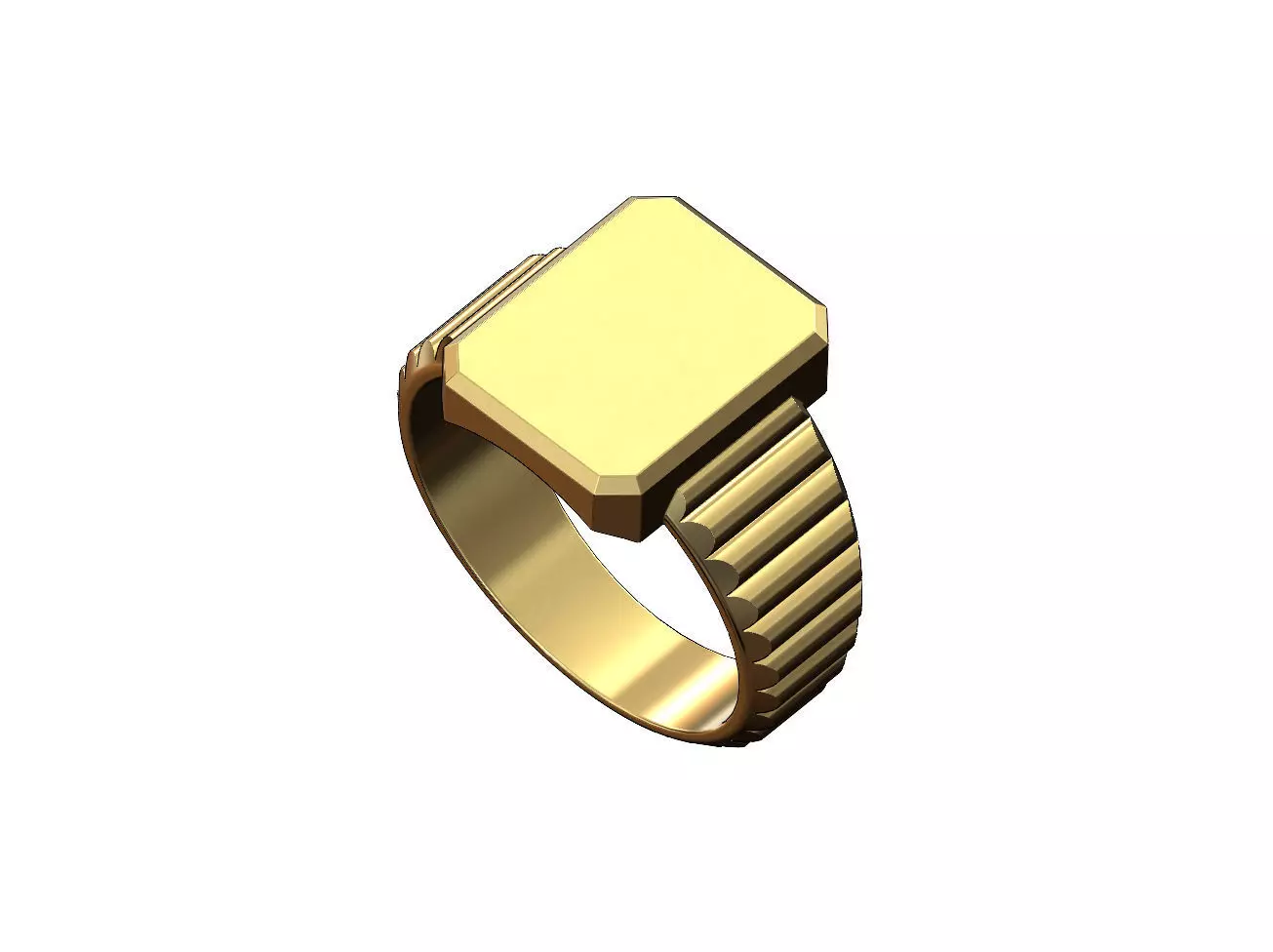 Watch link rectangular tag signet ring US sizes 6to11 3D print model_0