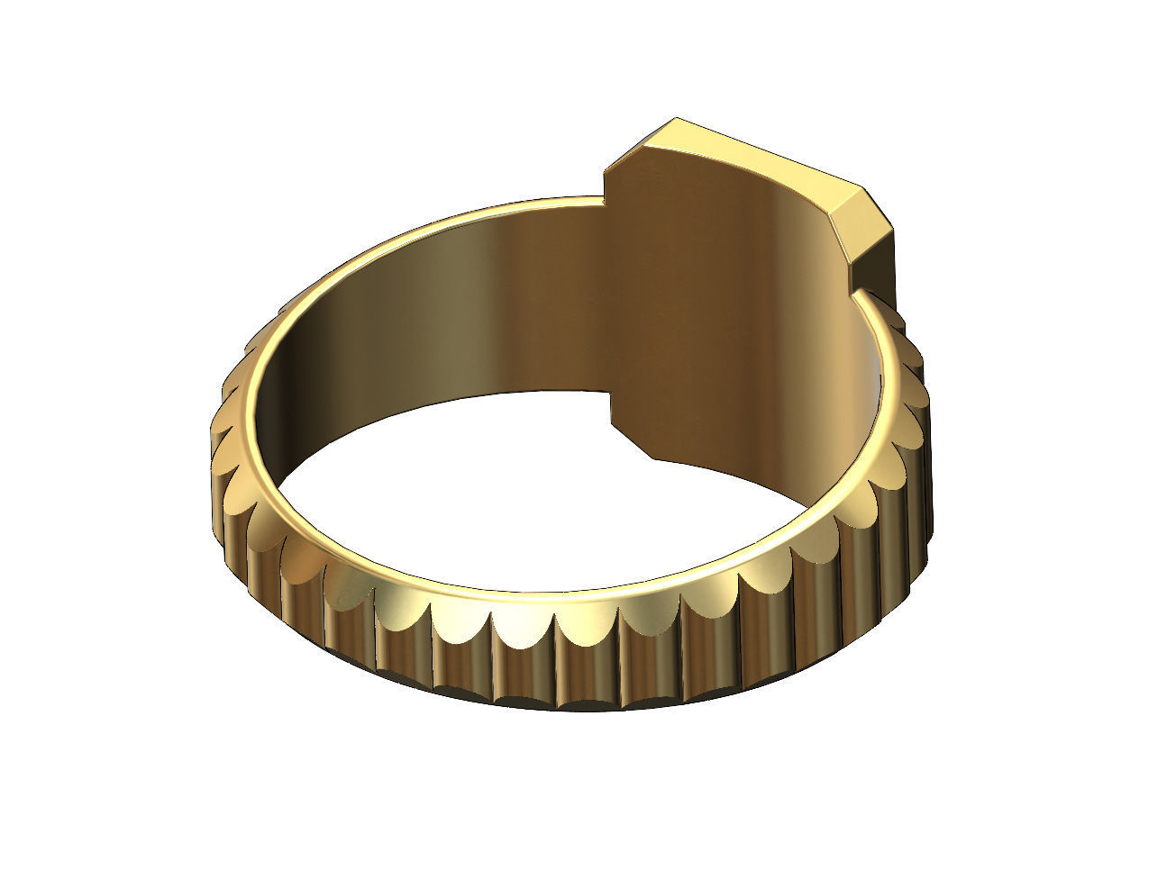 Watch link rectangular tag signet ring US sizes 6to11 3D print model_4