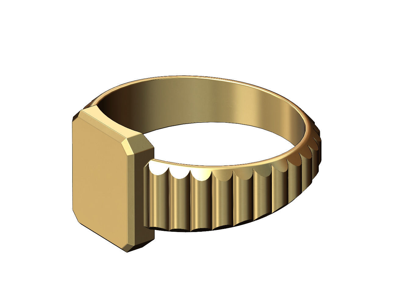 Watch link rectangular tag signet ring US sizes 6to11 3D print model_3