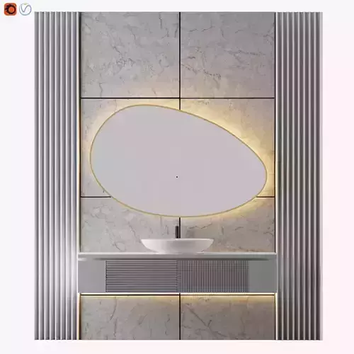White Bathroom 02 3D model