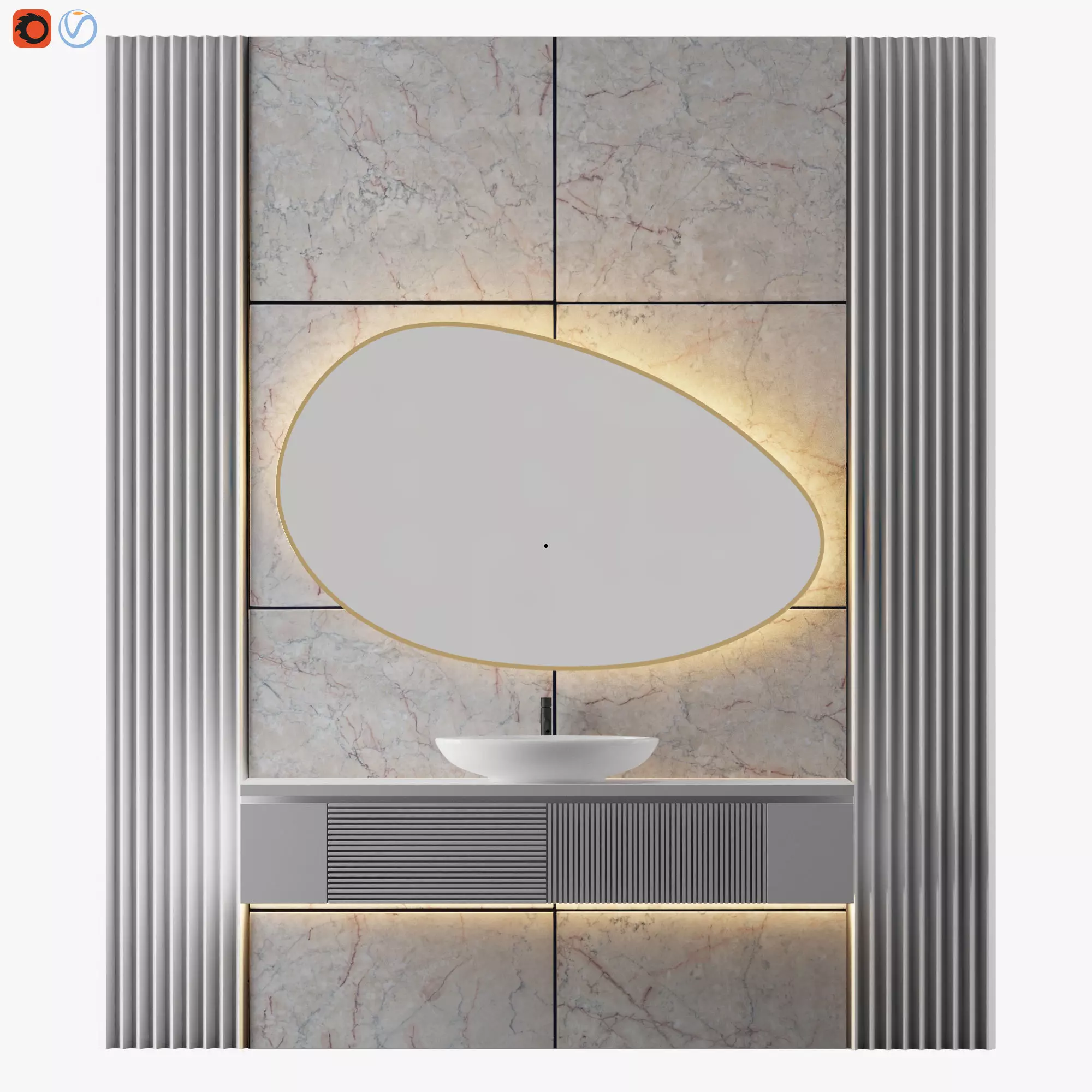 White Bathroom 02 3D model