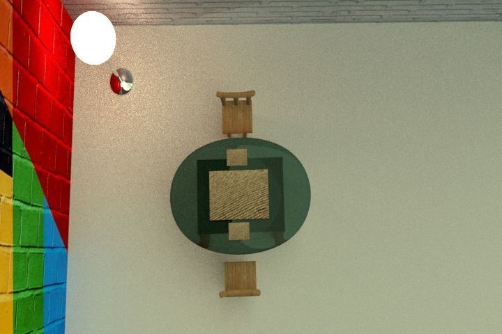 Table With Two Chairs  Free 3D model_2