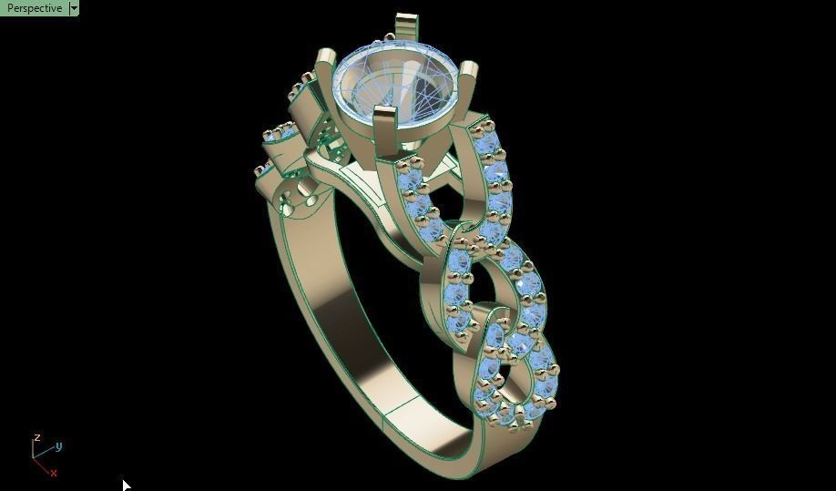 solitaire ring 3D print model_18