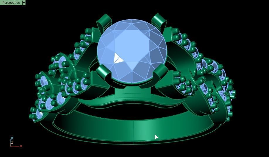 solitaire ring 3D print model_14