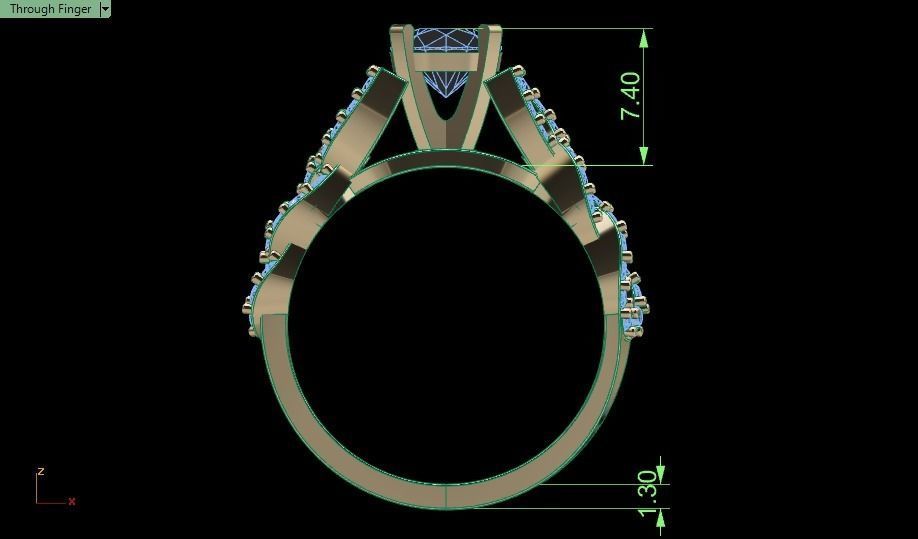 solitaire ring 3D print model_9