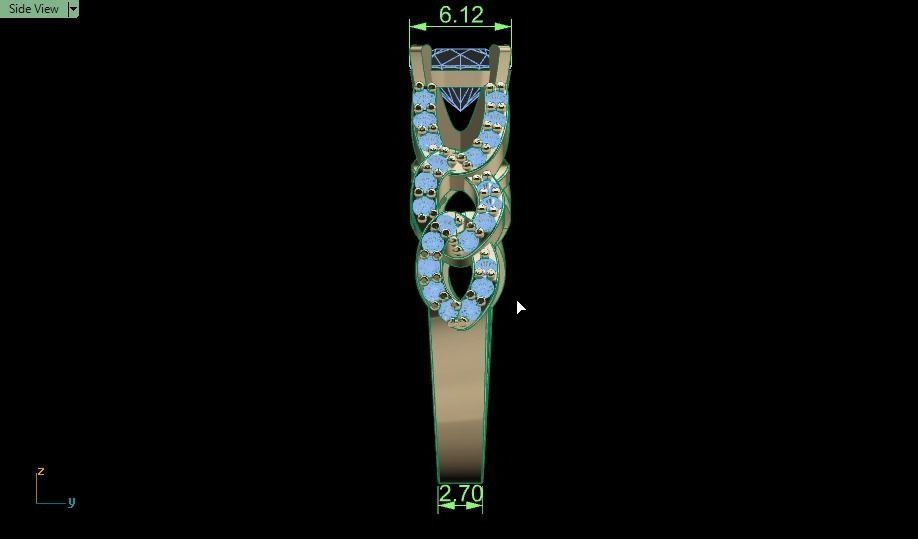 solitaire ring 3D print model_10