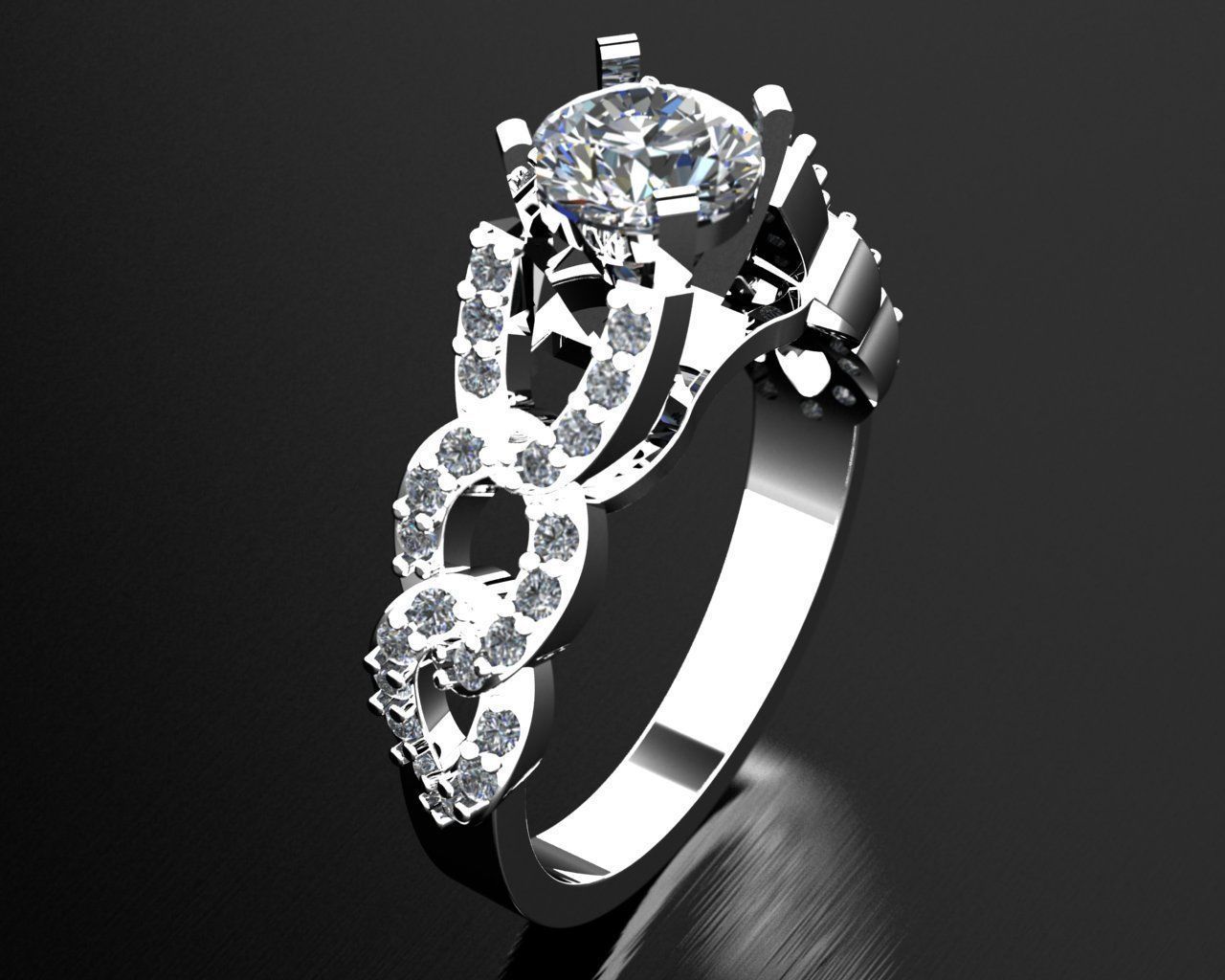 solitaire ring 3D print model_17