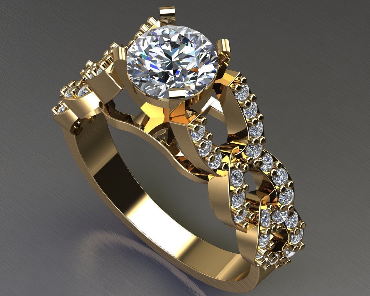solitaire ring 3D print model_4