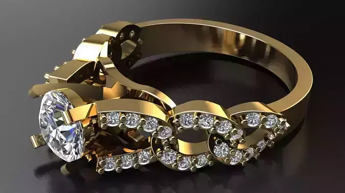 solitaire ring 3D print model