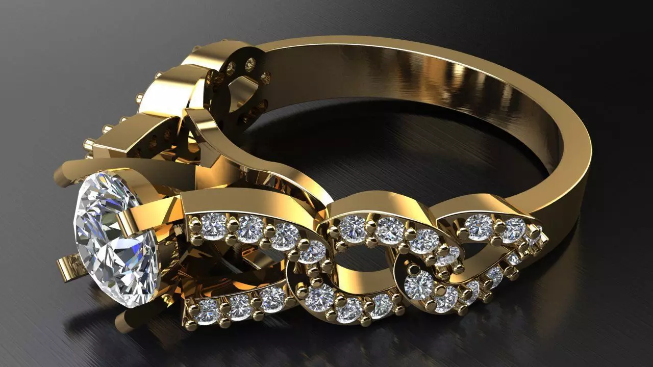 solitaire ring 3D print model_0