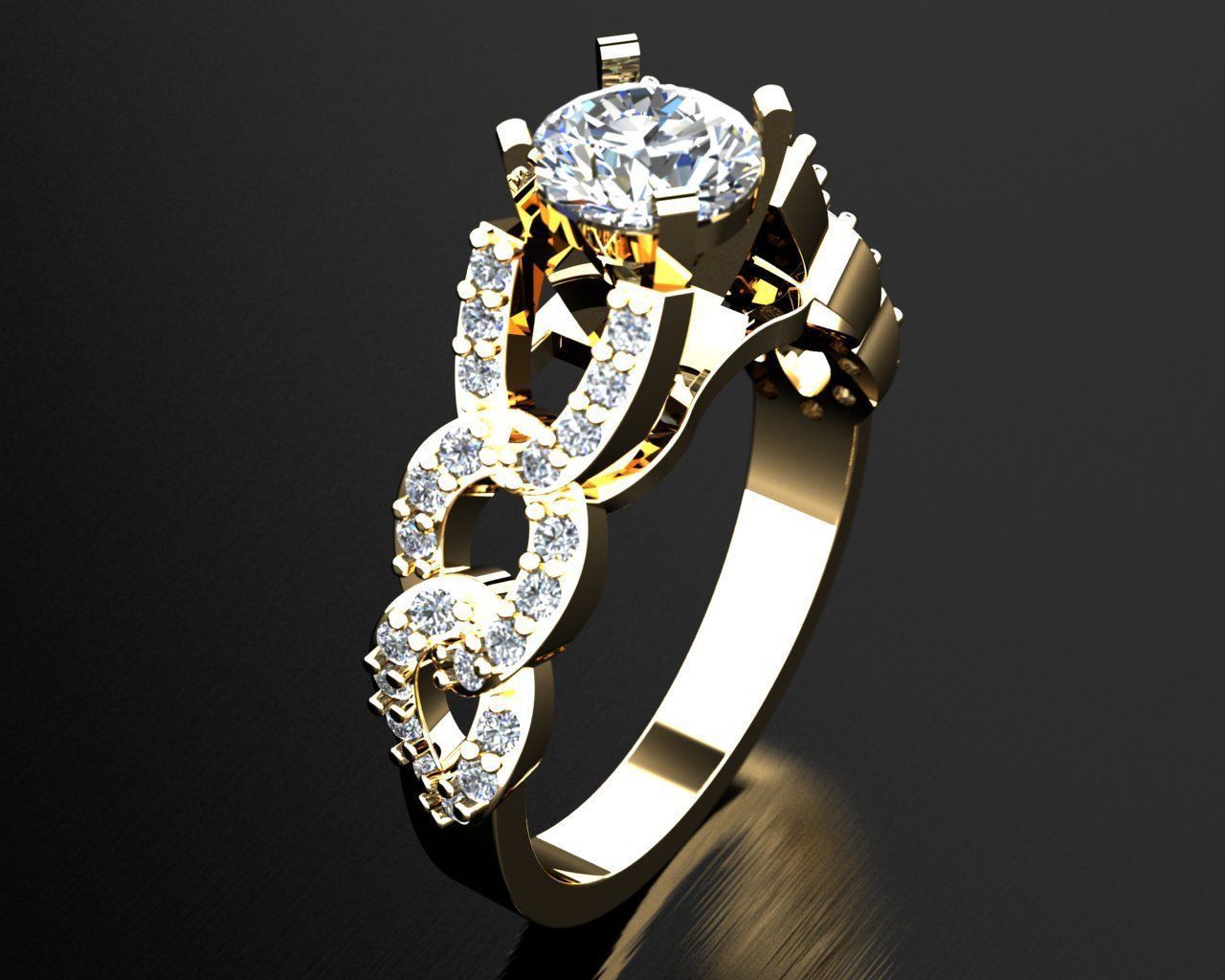 solitaire ring 3D print model_6
