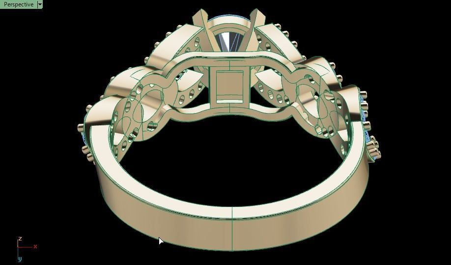 solitaire ring 3D print model_7