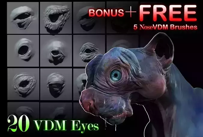 VDM Brushes - 25 ZBrush Eyes