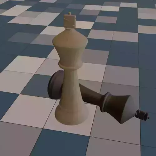 Solid chess piece Low-poly 3D model