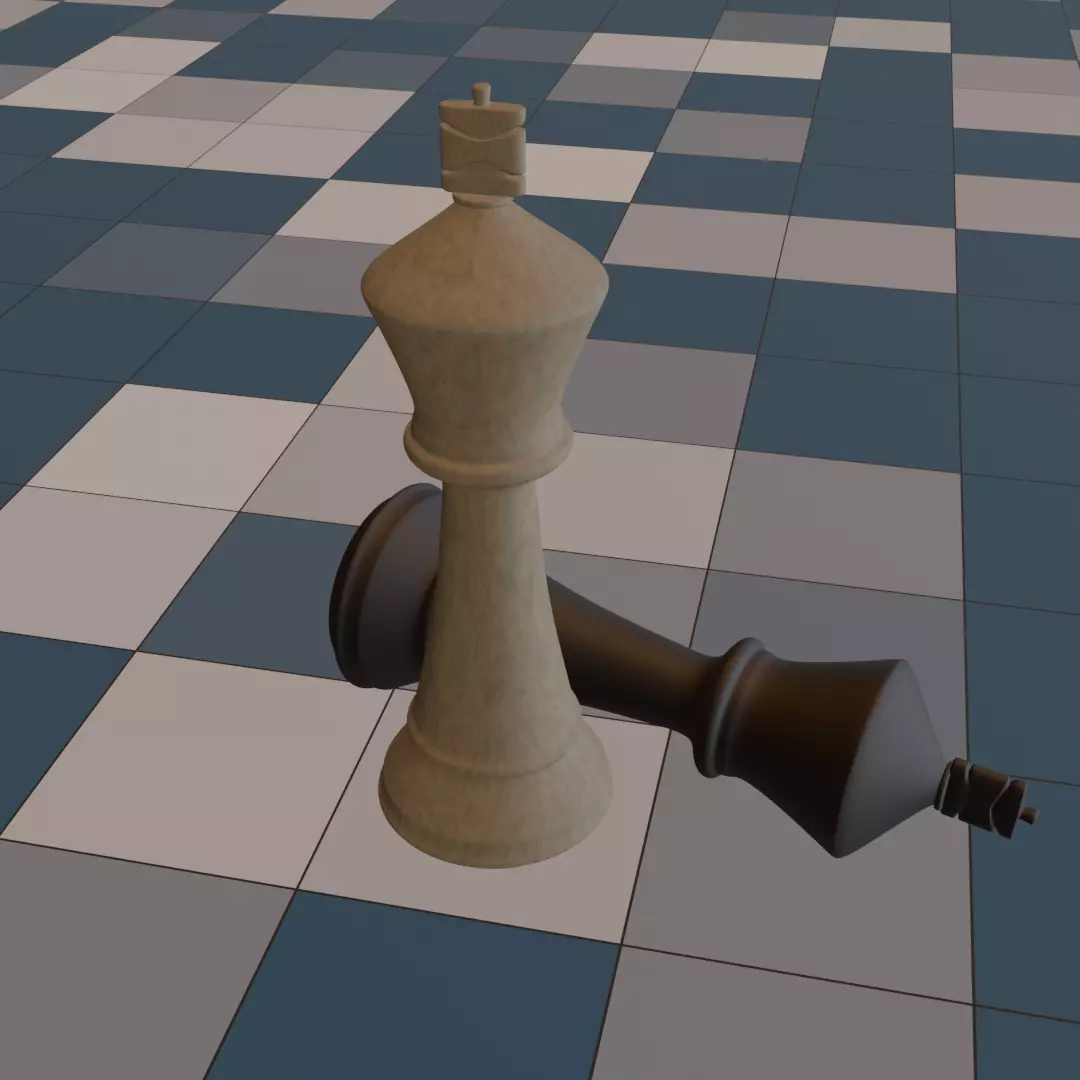 Solid chess piece Low-poly 3D model_0