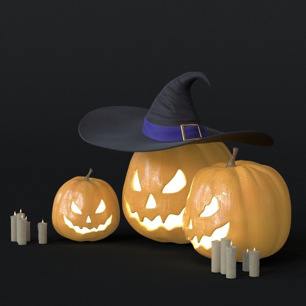 Halloween Pumpkin Lantern 3D model_1
