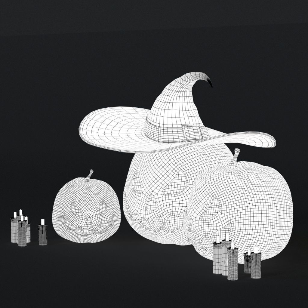 Halloween Pumpkin Lantern 3D model_11